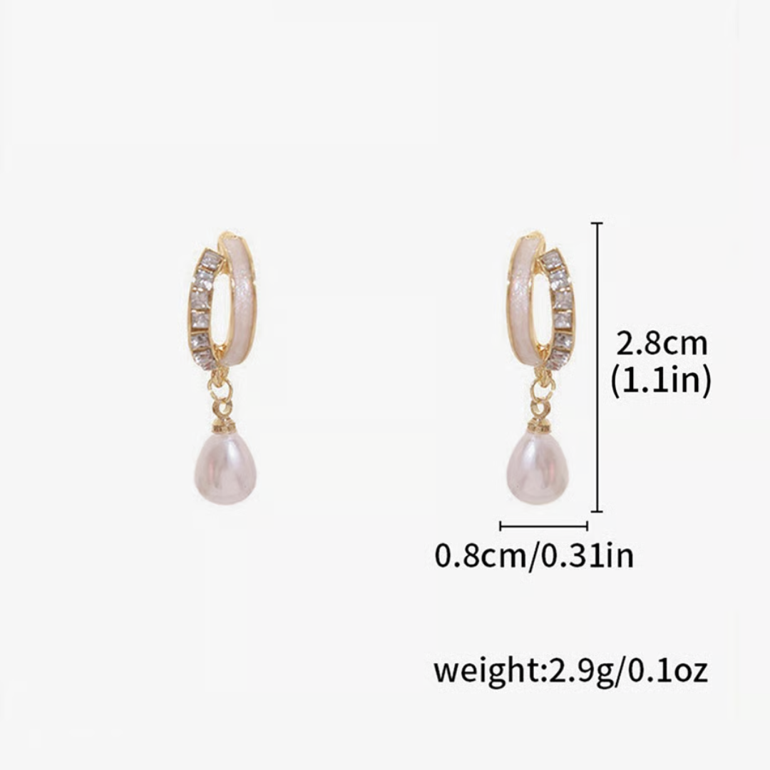 Aura Enamel & Pearl Hoops