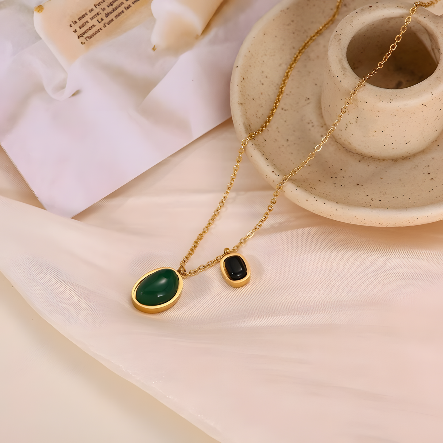 Luxe Green Agate Necklace
