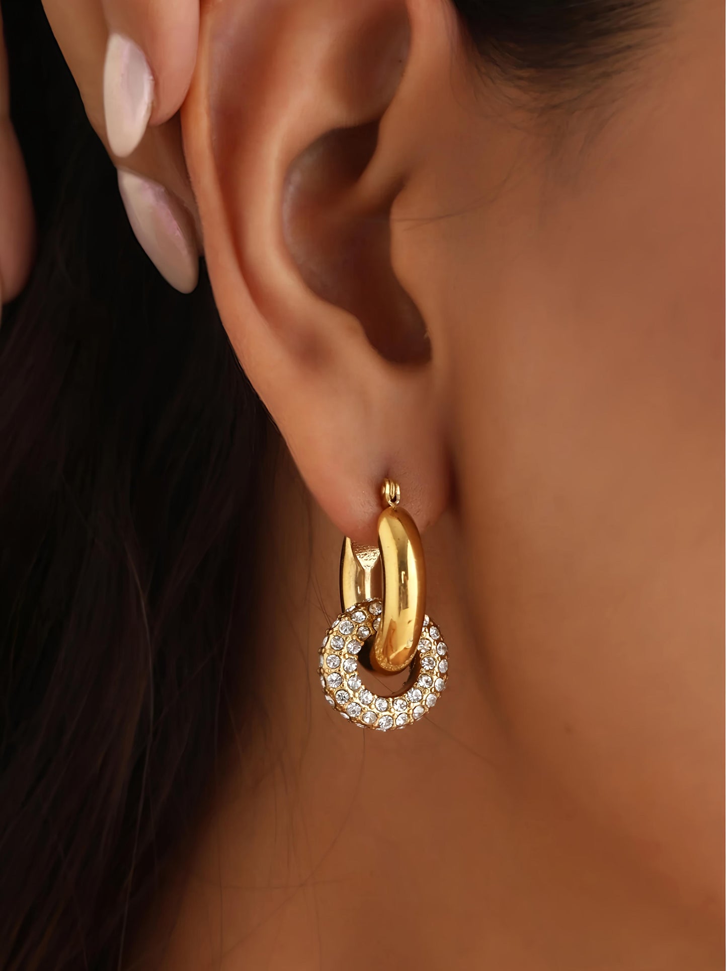 Radiant Olive Gold Hoops