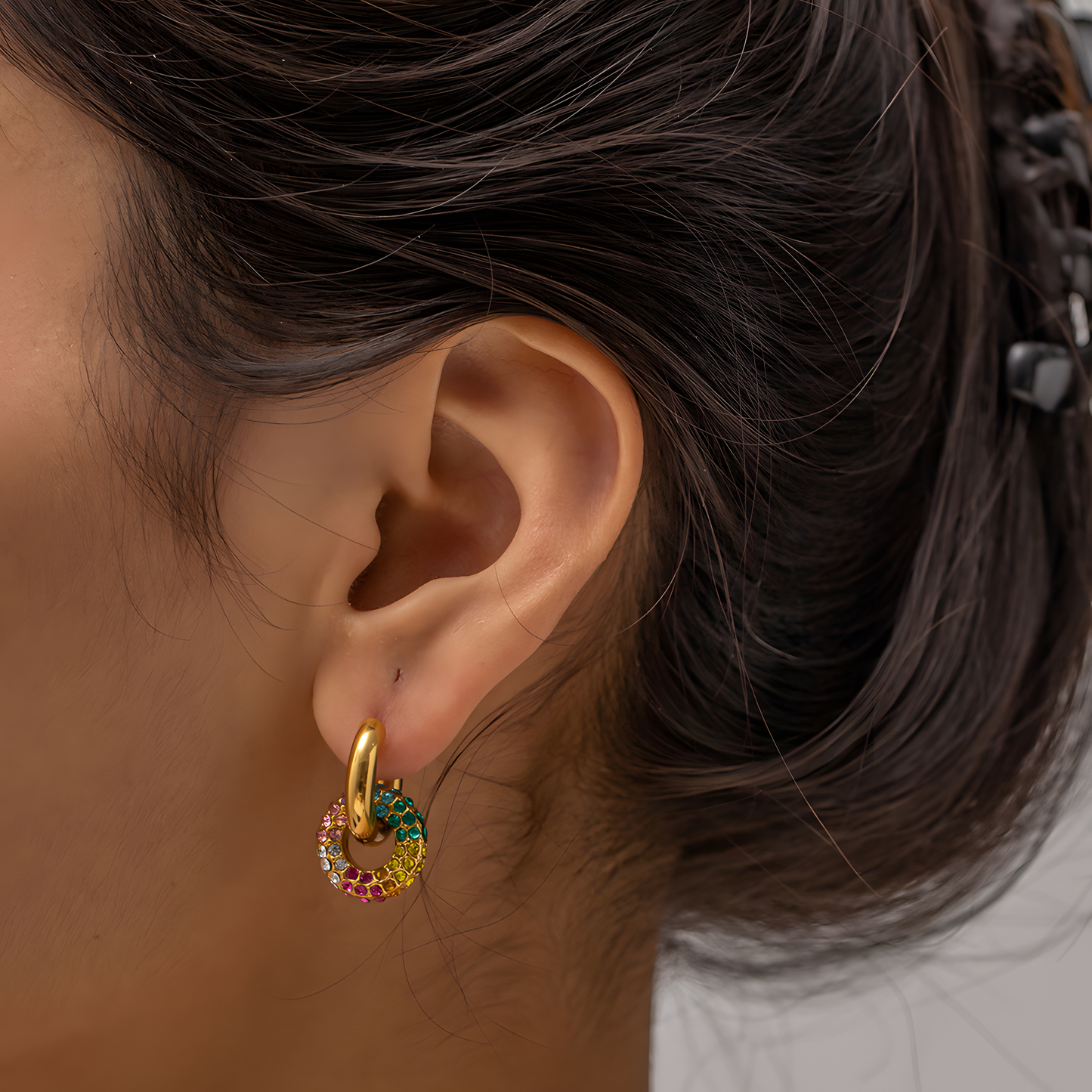 Radiant Olive Multicolor Hoops