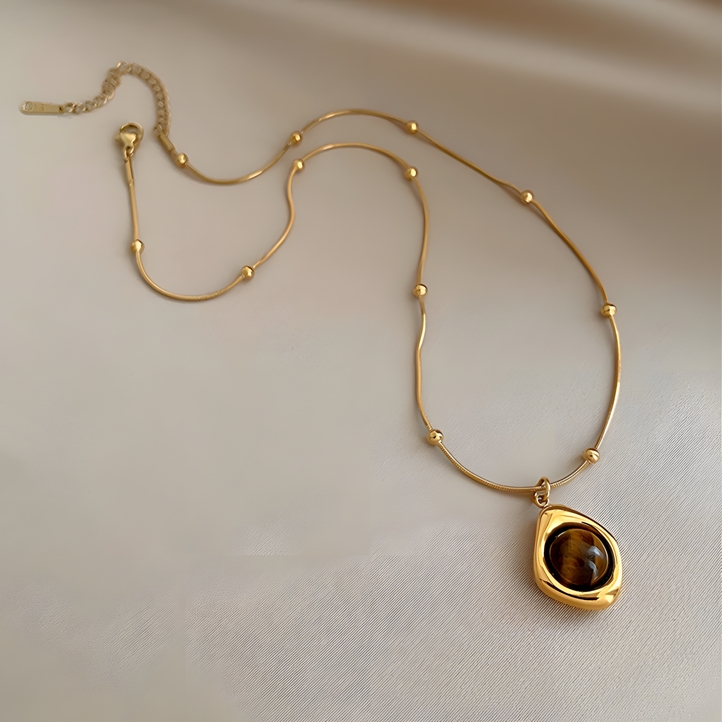 Tiger Eye Beaded Snake Chain