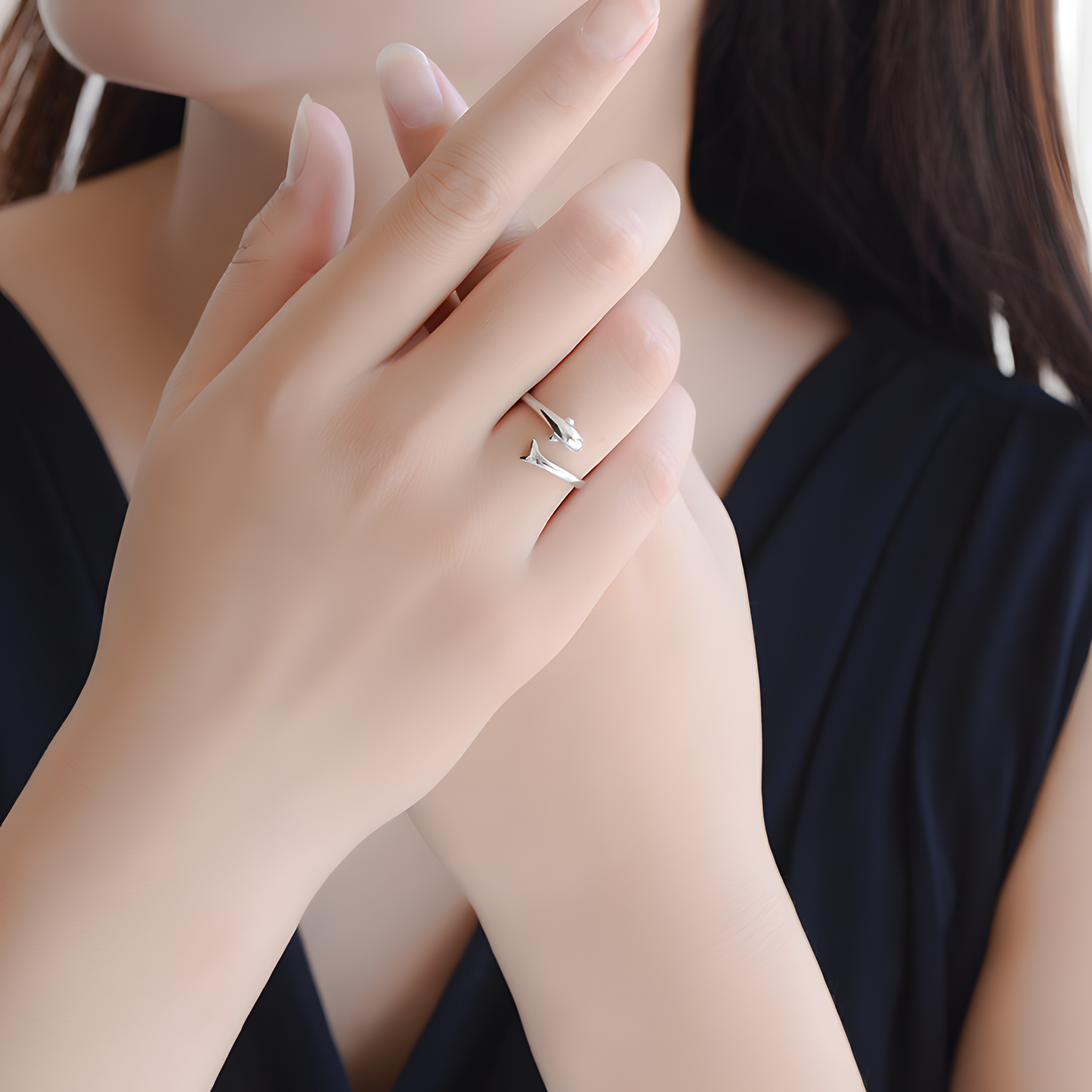 Dolphin Open Band Ring