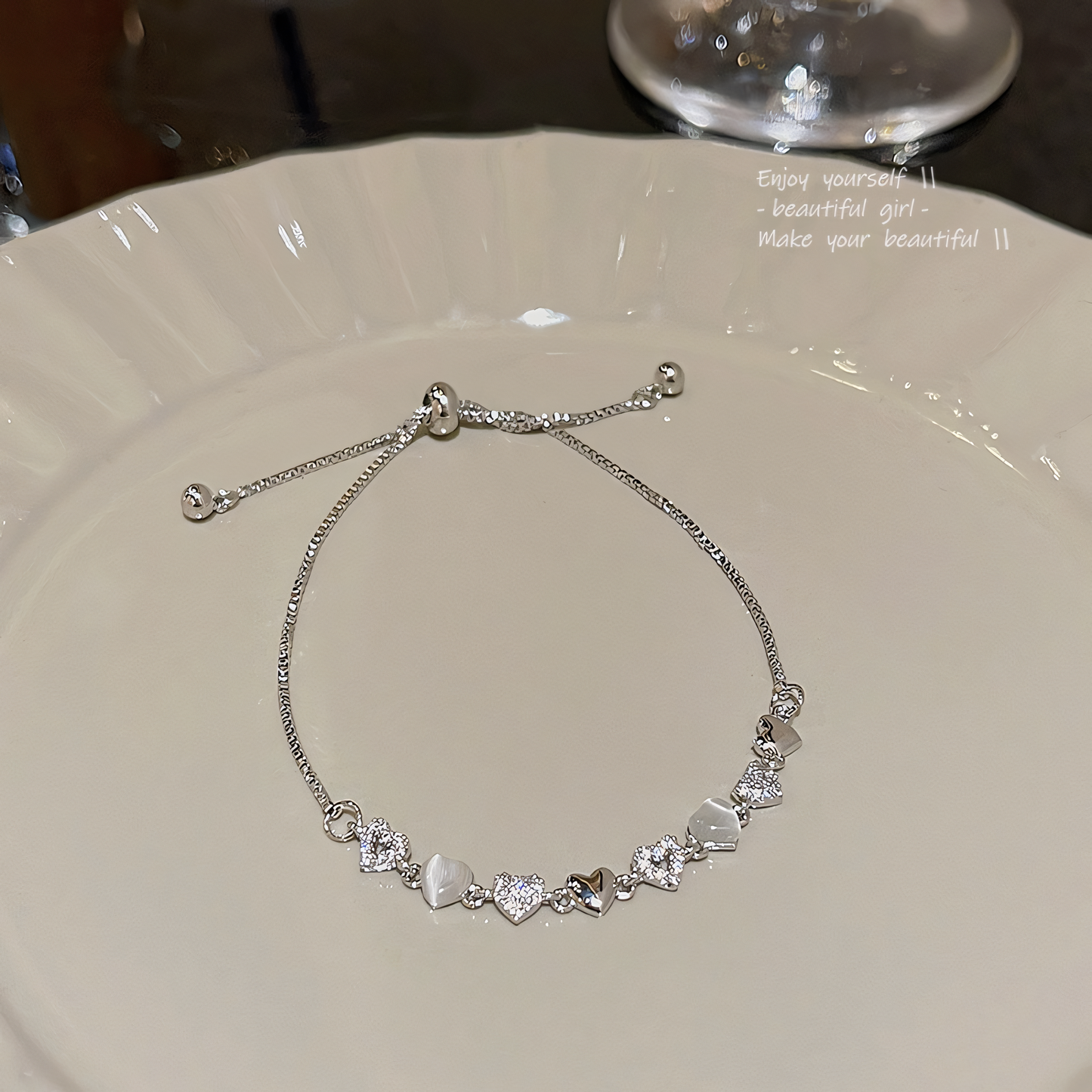 Moon-stone Heart Bracelet