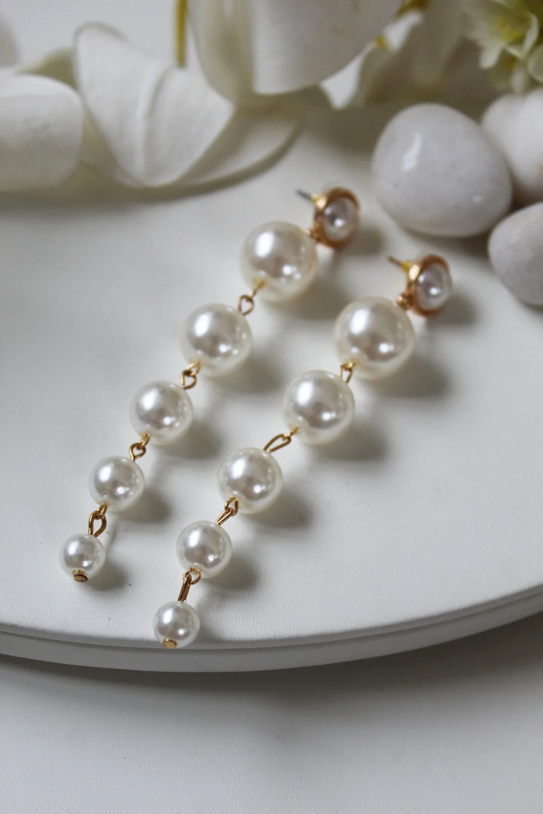 Faux Pearl Statement Earrings