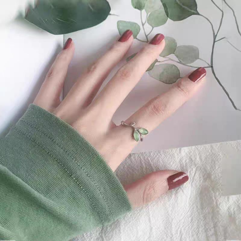 Green Leaf Bud Rings