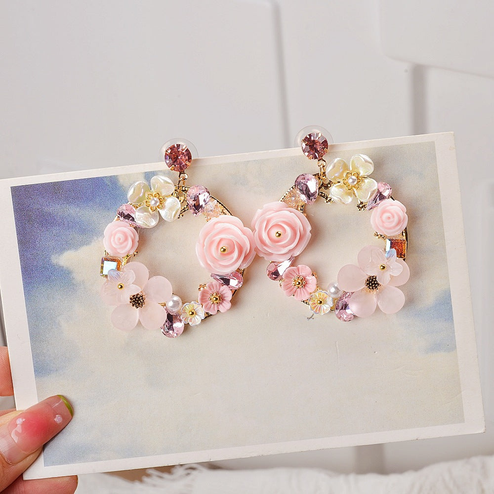 Floral Hoop Earrings