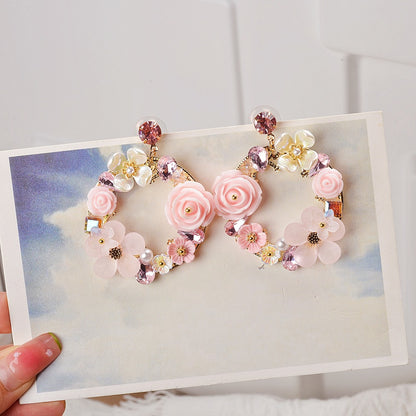 Floral Hoop Earrings