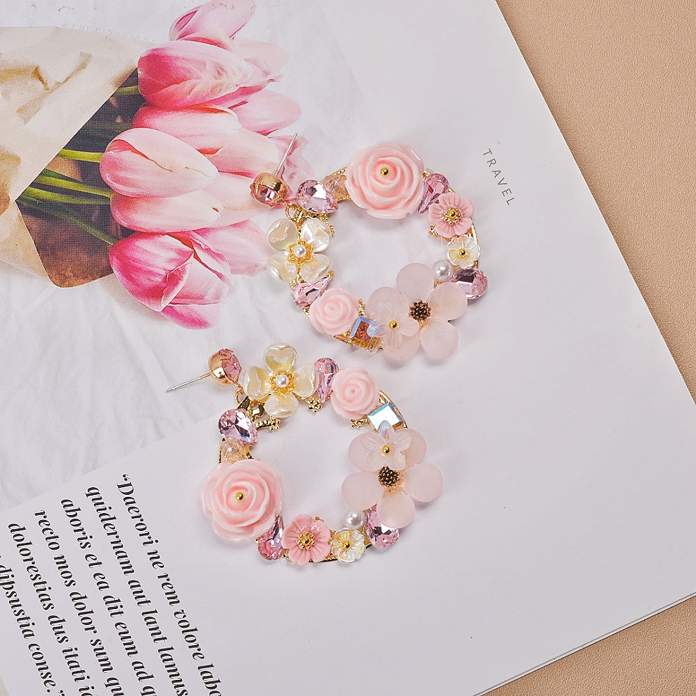 Floral Hoop Earrings