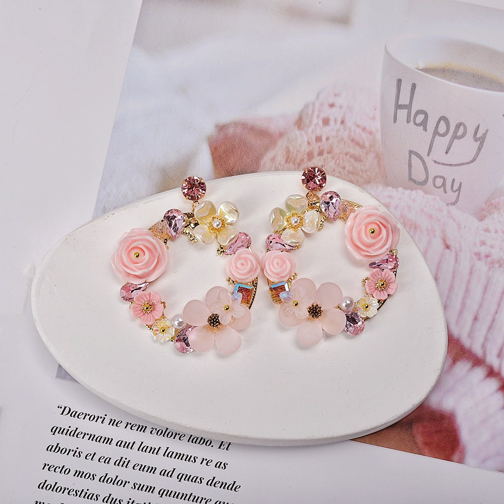 Floral Hoop Earrings