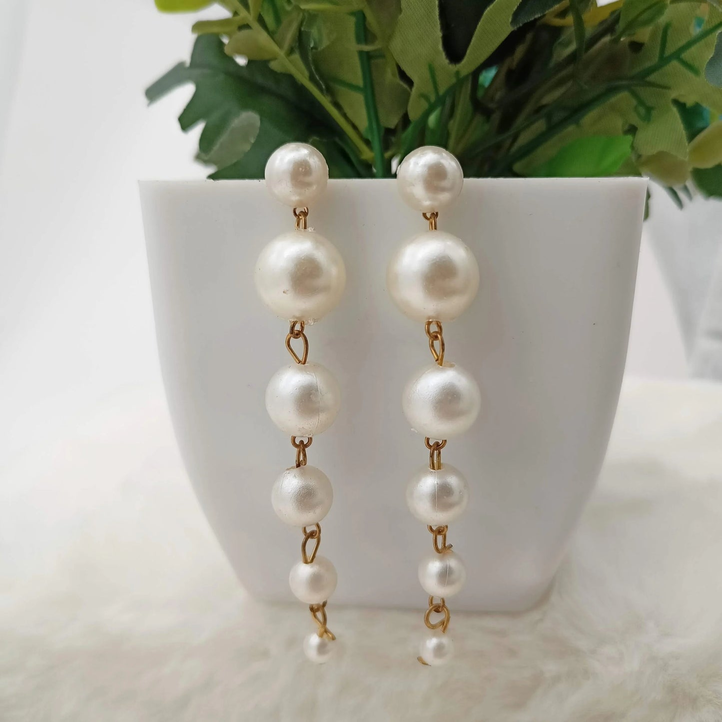 Faux Pearl Statement Earrings