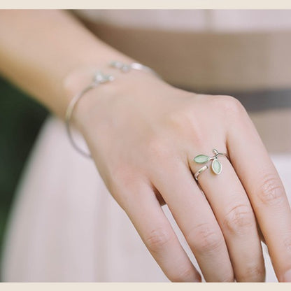 Green Leaf Bud Rings