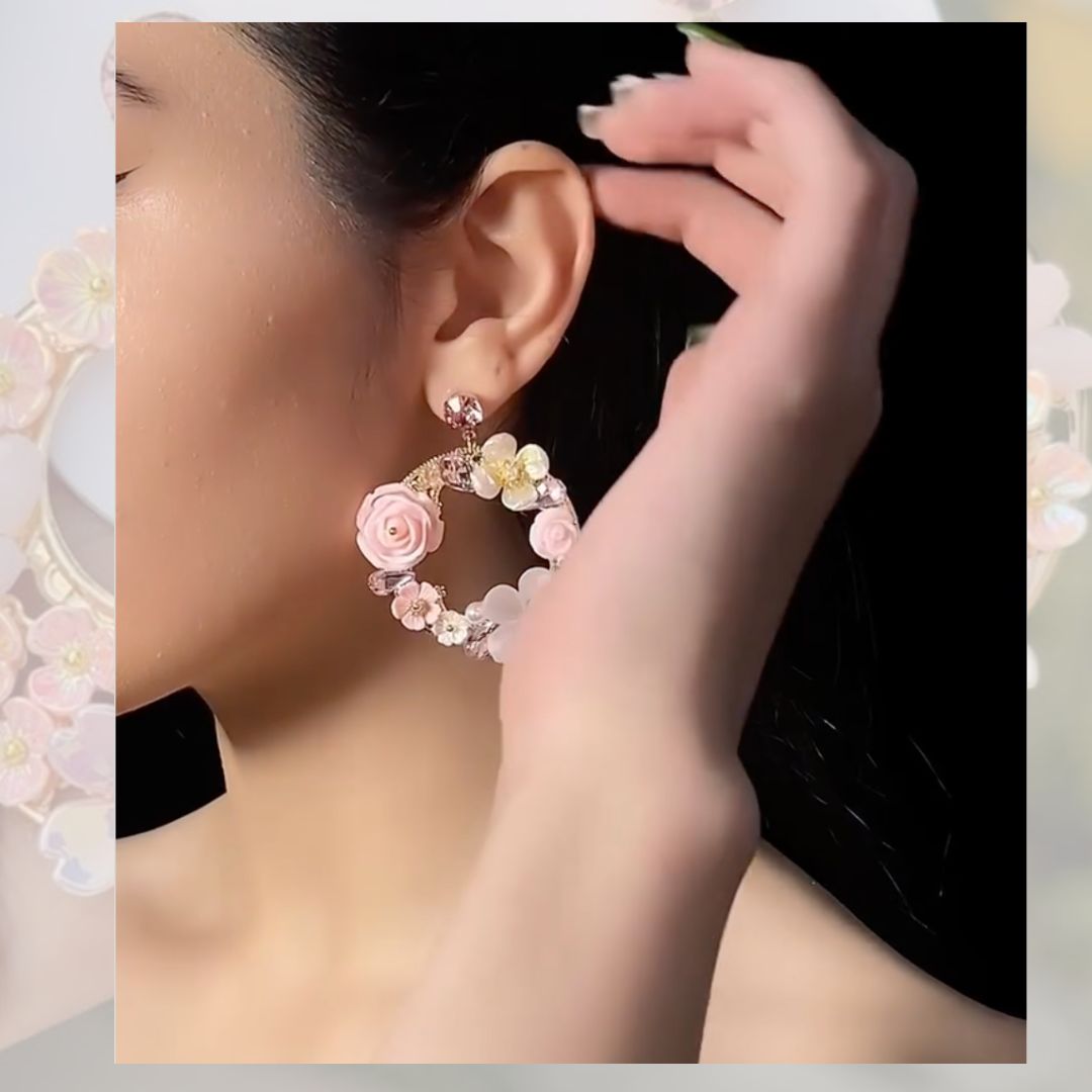 Floral Hoop Earrings