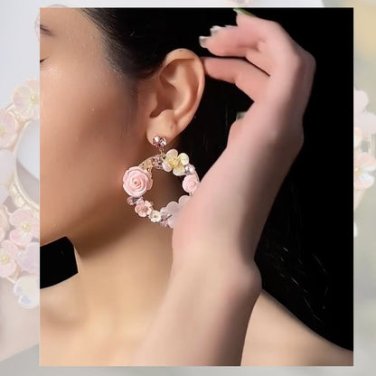 Floral Hoop Earrings