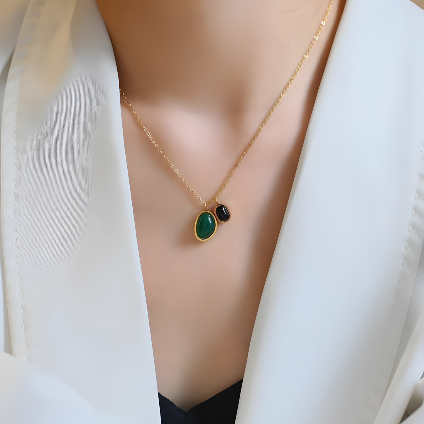 Luxe Green Agate Necklace