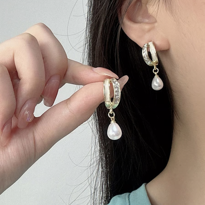 Aura Enamel & Pearl Hoops