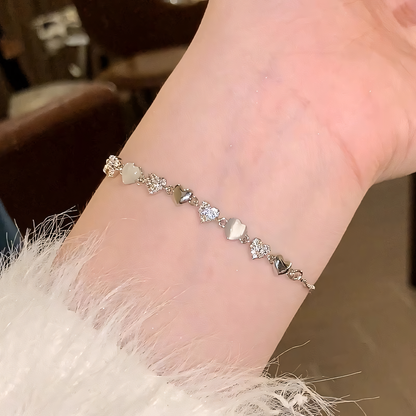 Moon-stone Heart Bracelet