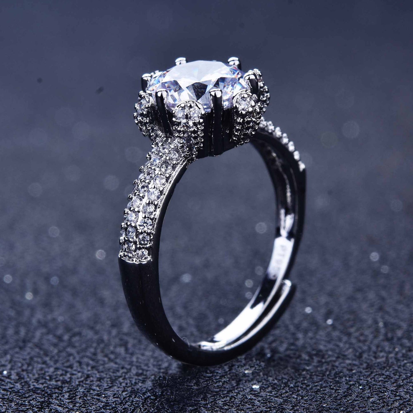 Crowned Solitaire Ring