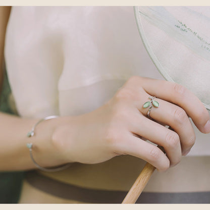 Green Leaf Bud Rings