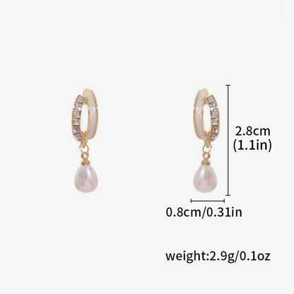 Aura Enamel & Pearl Hoops