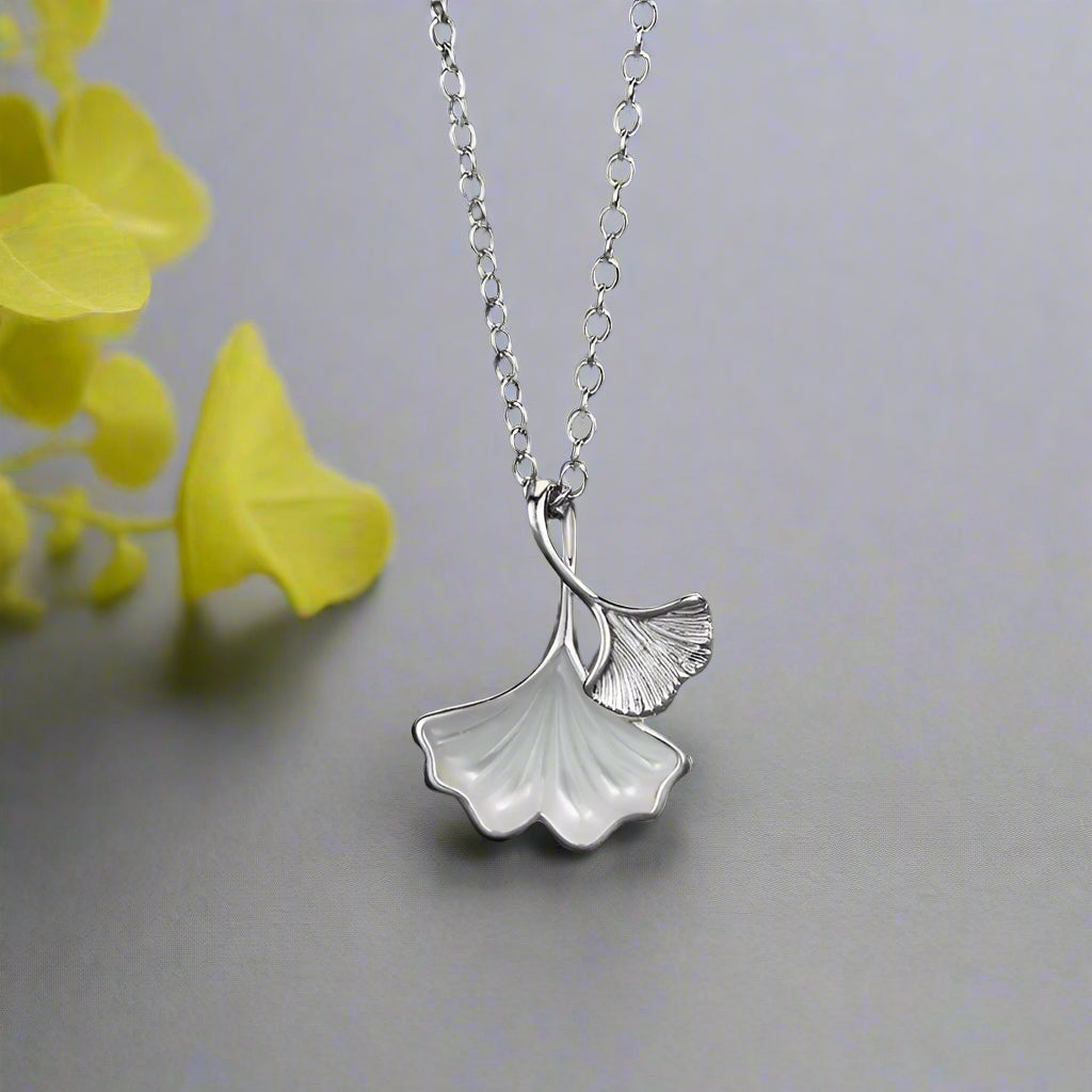 Ginkgo Leaf Charm Necklace