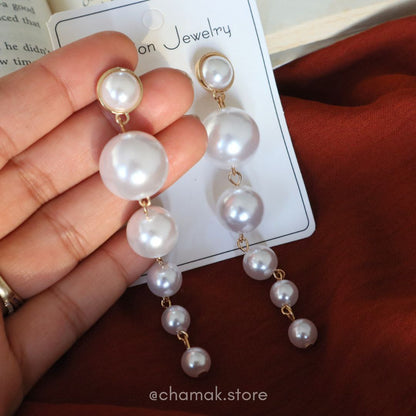 Faux Pearl Statement Earrings