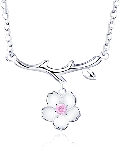 Pink Sakura Floral Necklace