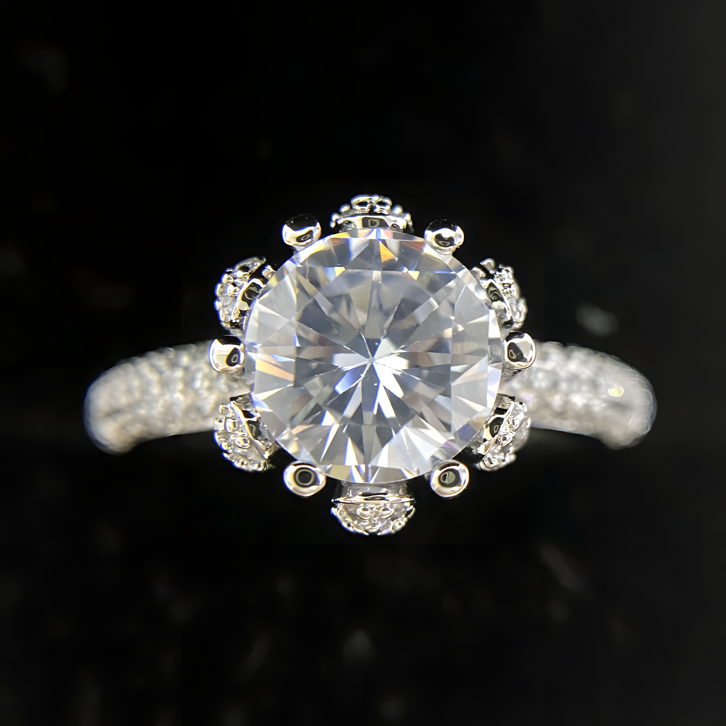Crowned Solitaire Ring
