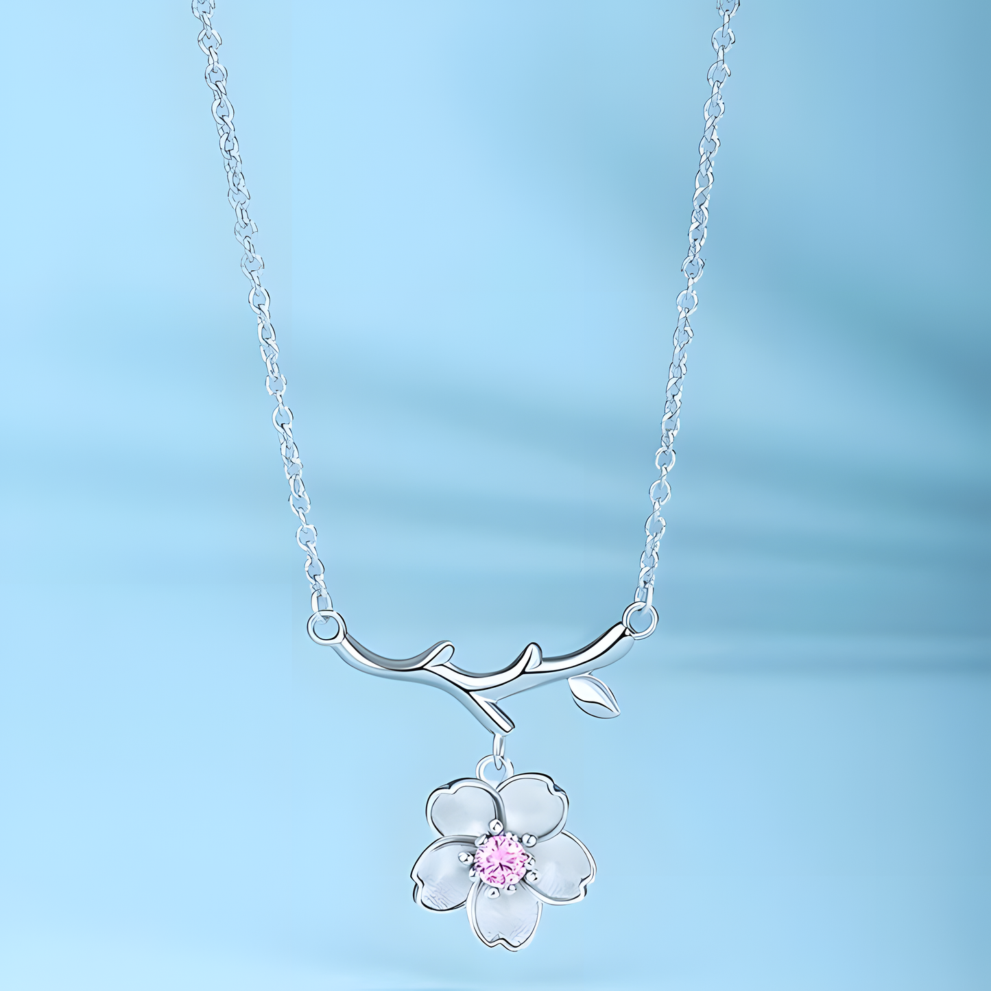Pink Sakura Floral Necklace