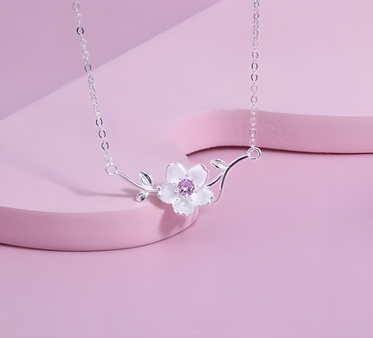 Pink Sakura Floral Necklace