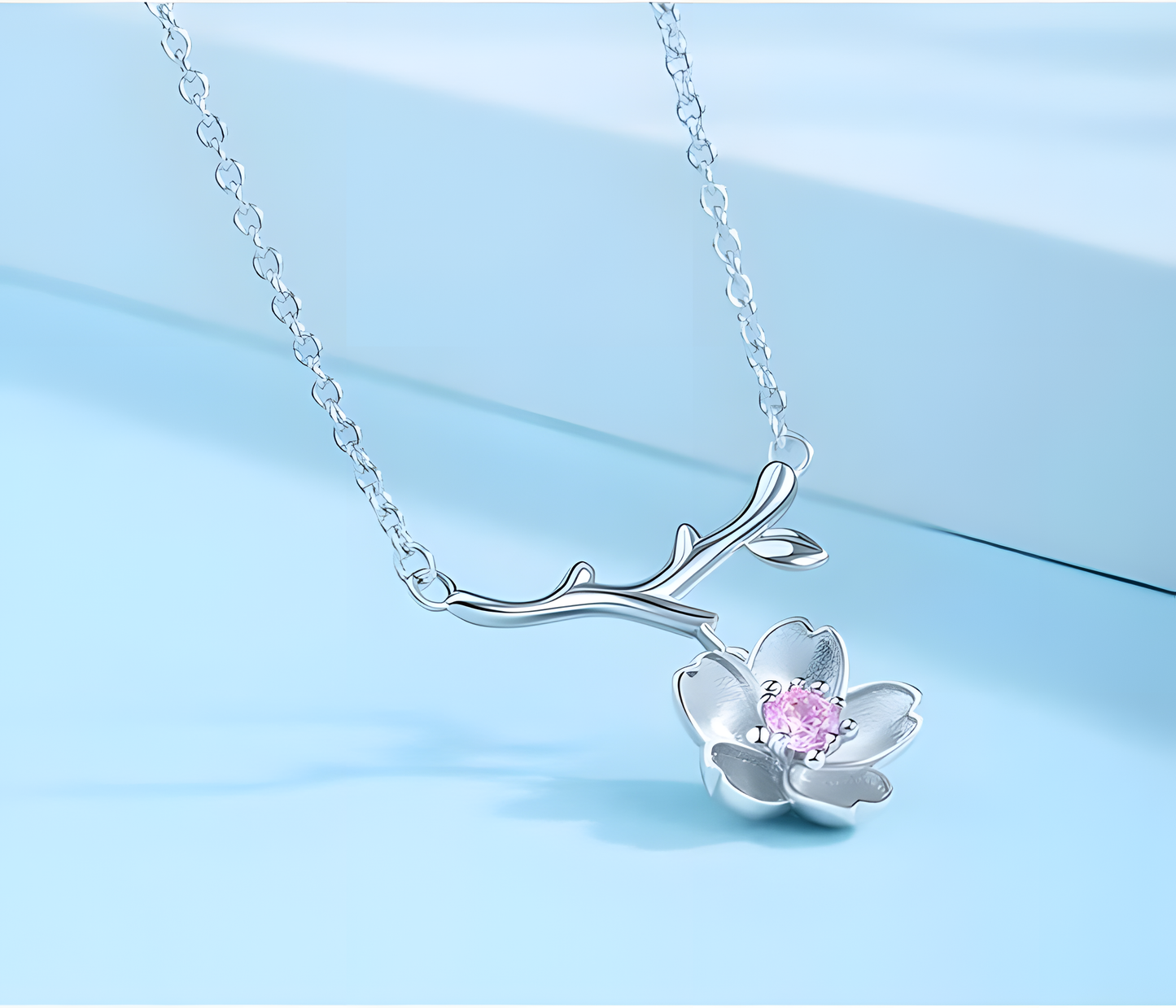 Pink Sakura Floral Necklace