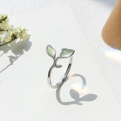 Green Leaf Bud Rings