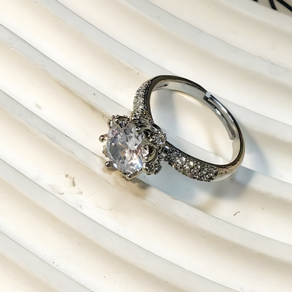 Crowned Solitaire Ring