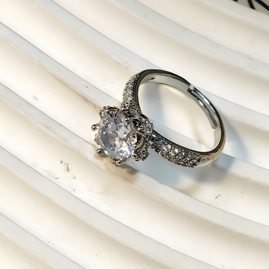 Crowned Solitaire Ring