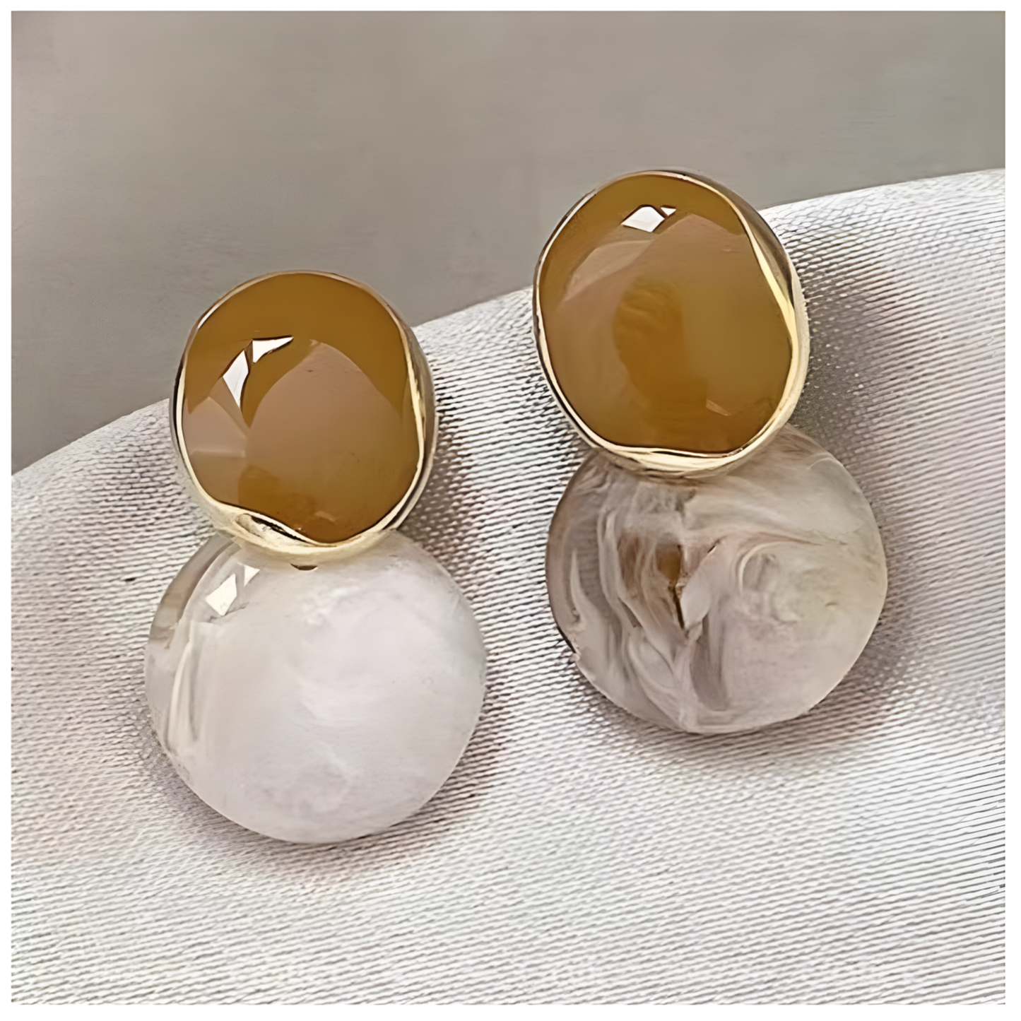 Golden Aura Gem Earrings