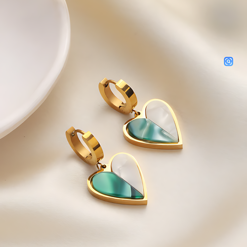 Golden Love Heart Hoops