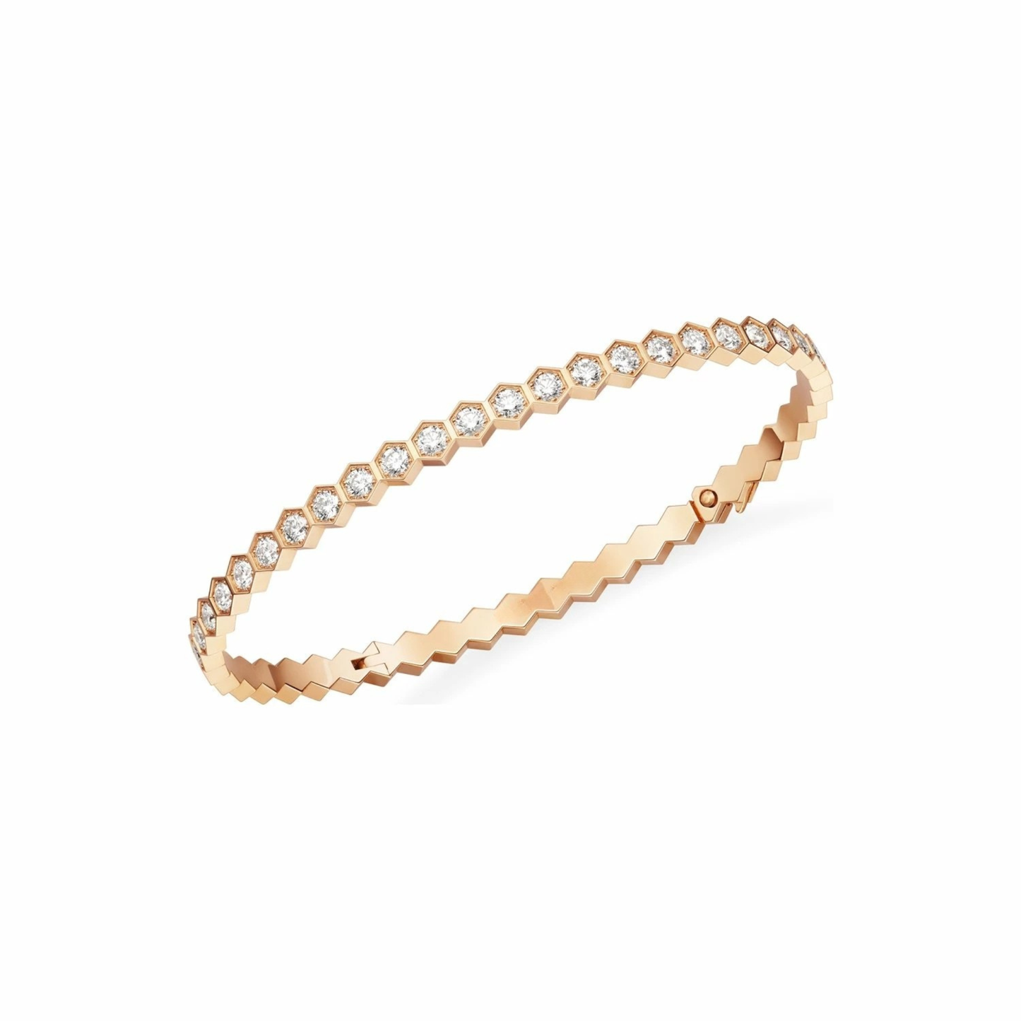 Beehive Geometric Rose Gold Bangle