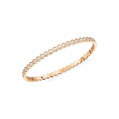 Beehive Geometric Rose Gold Bangle