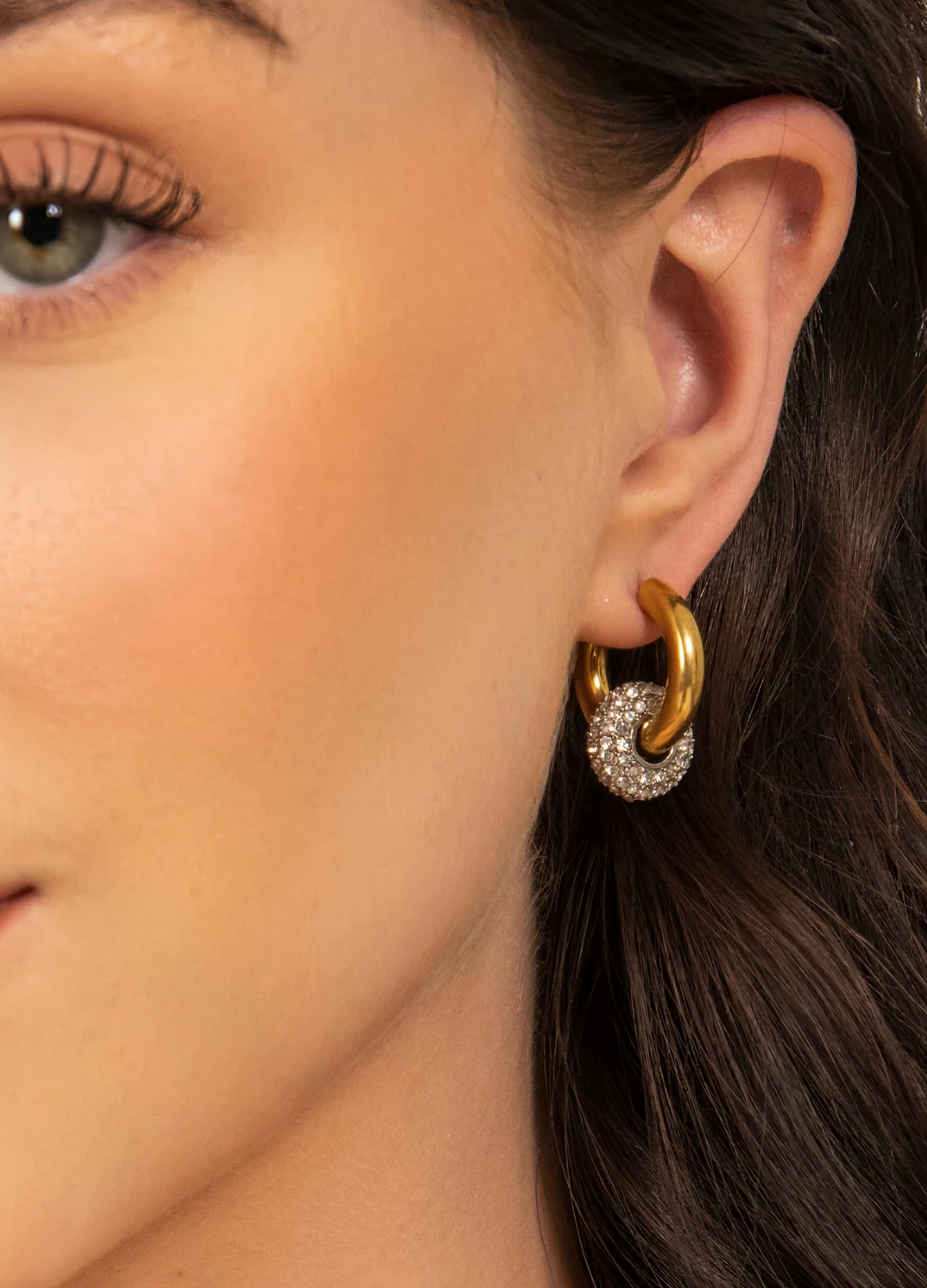 Radiant Olive Gold Hoops