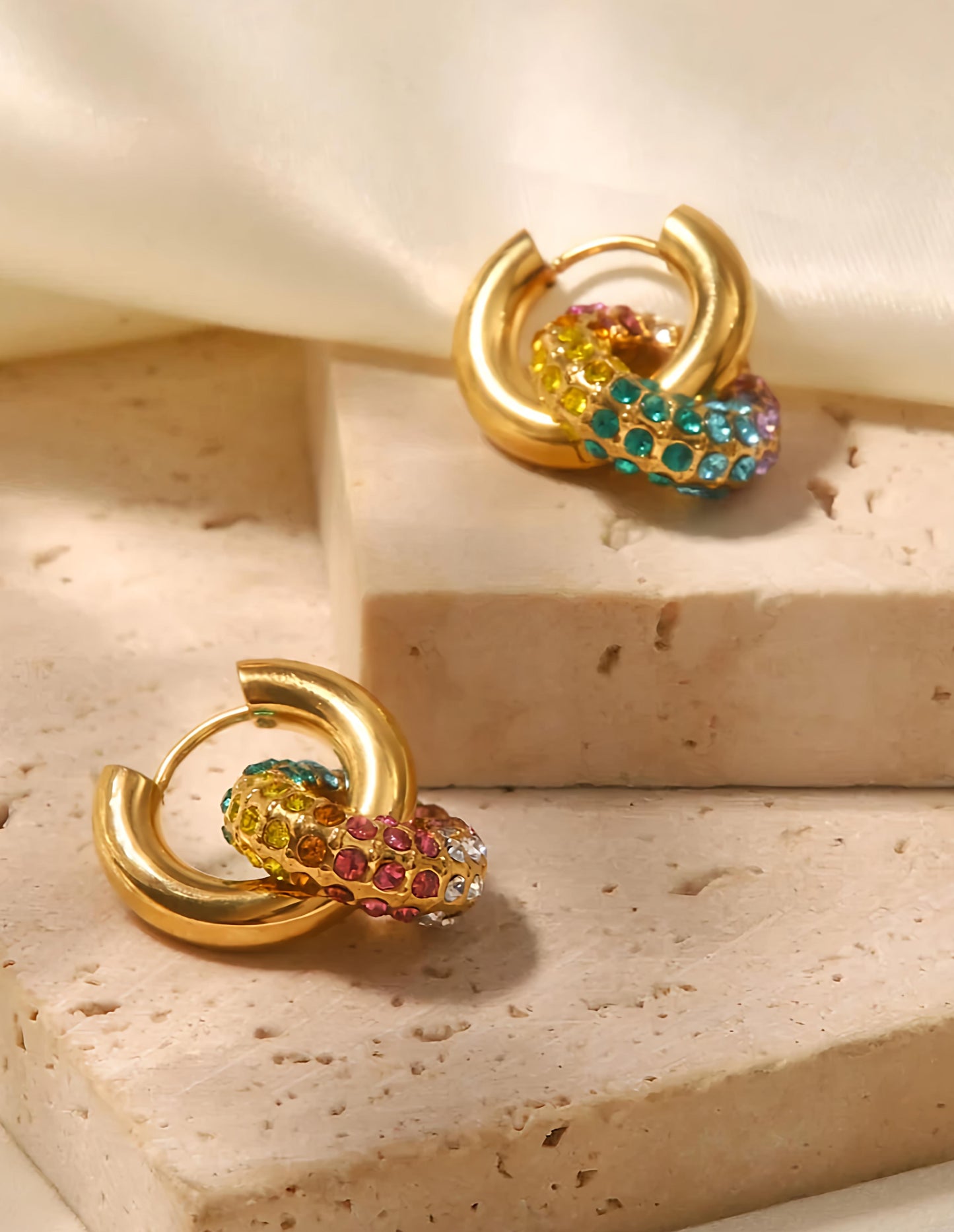 Radiant Olive Multicolor Hoops