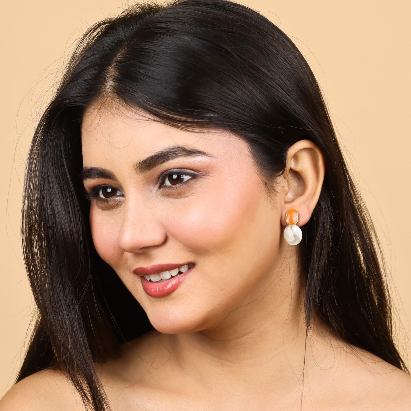 Golden Aura Gem Earrings