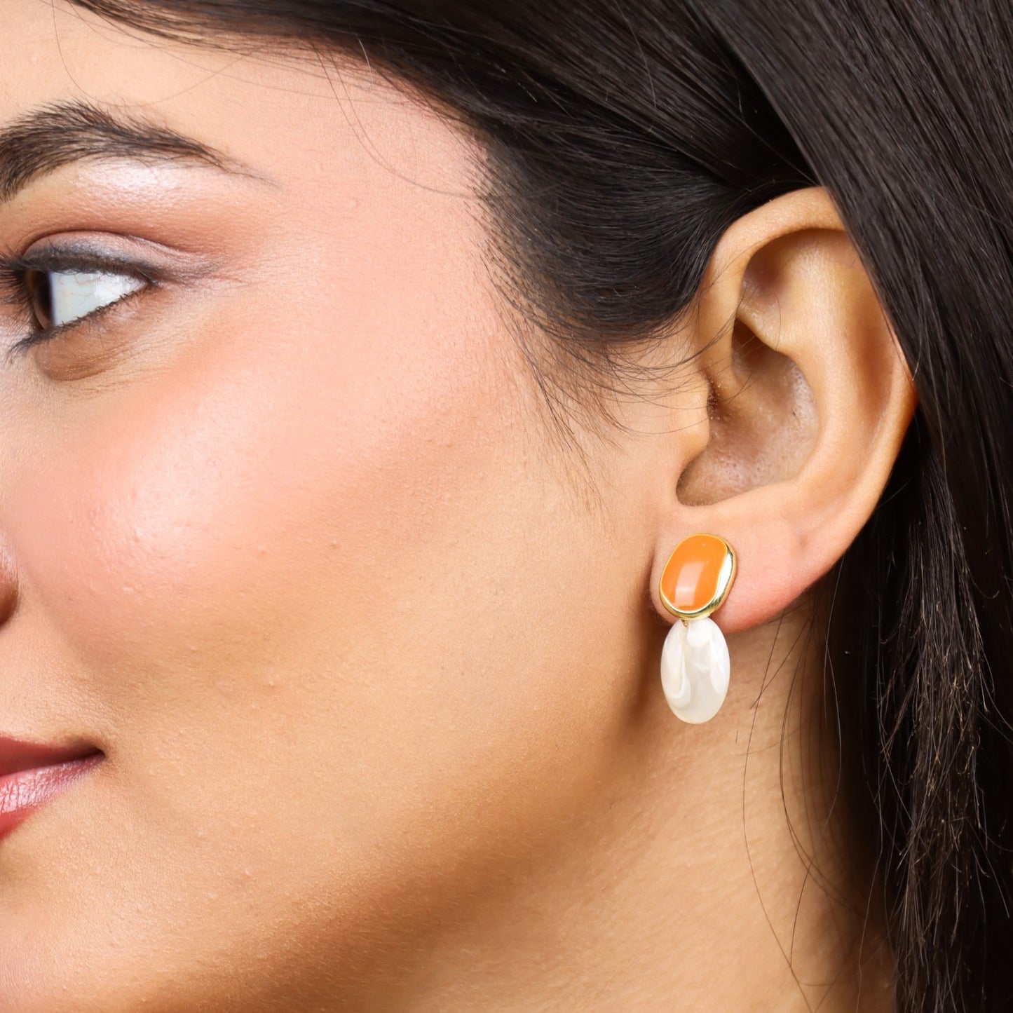 Golden Aura Gem Earrings