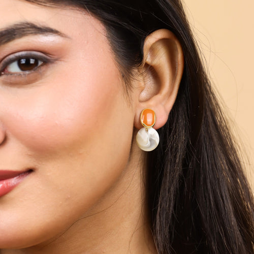 Golden Aura Gem Earrings