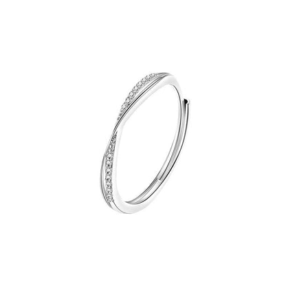 Line Cross Silver Ring