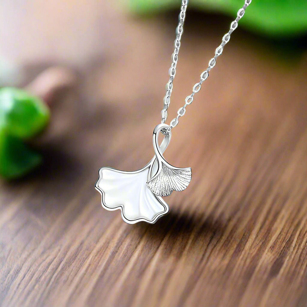 Ginkgo Leaf Charm Necklace