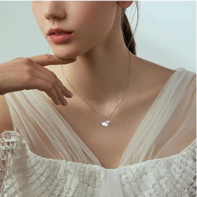Ginkgo Leaf Charm Necklace