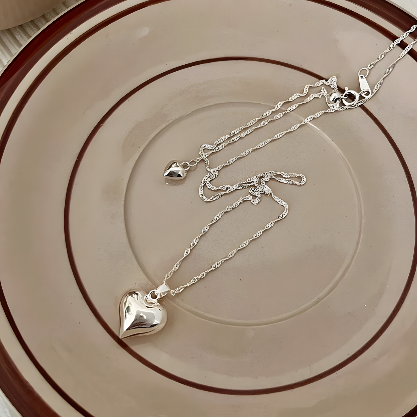 Twin Heart Drop Necklace