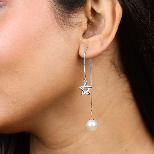 Crystal Star Pearl Dangles