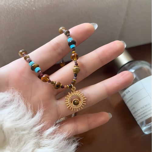 Boho Beaded Sun Necklace