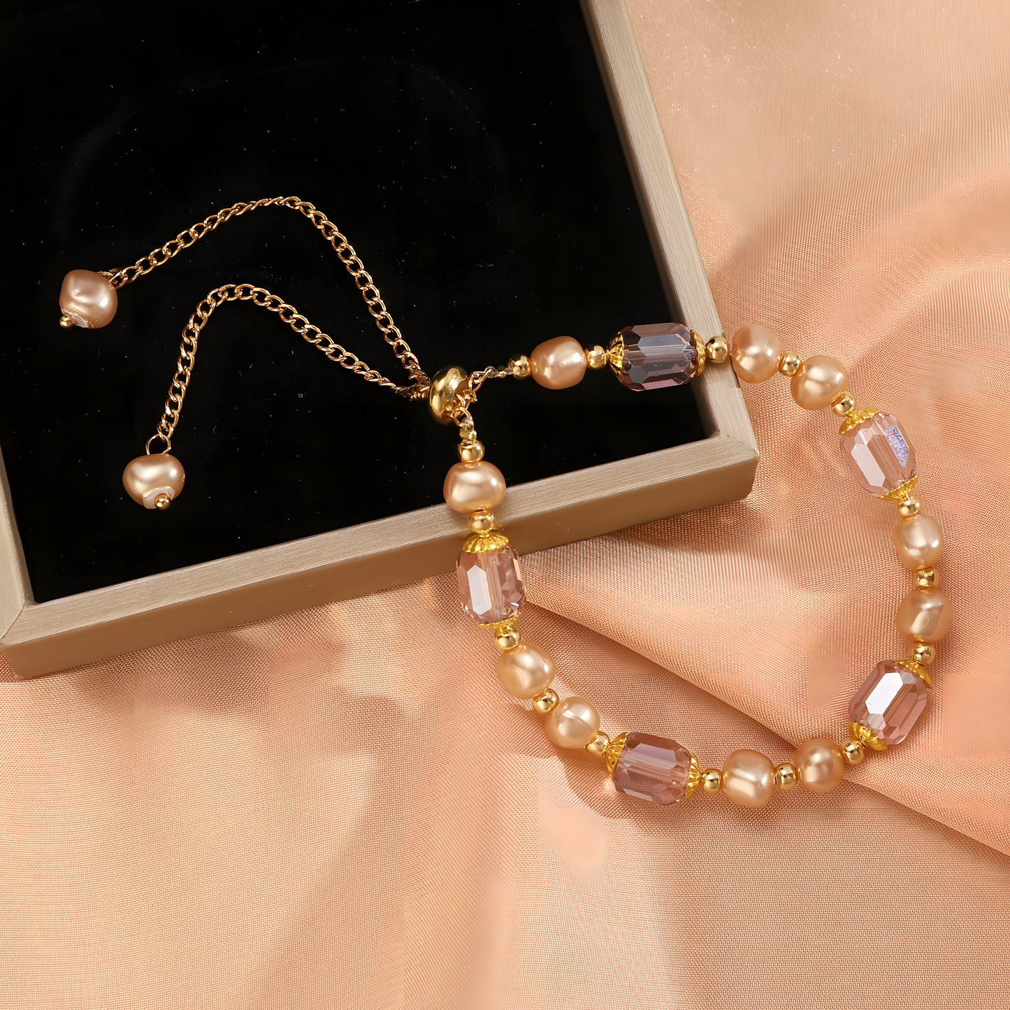 Glimmer Tide Crystal Pearl Bracelet