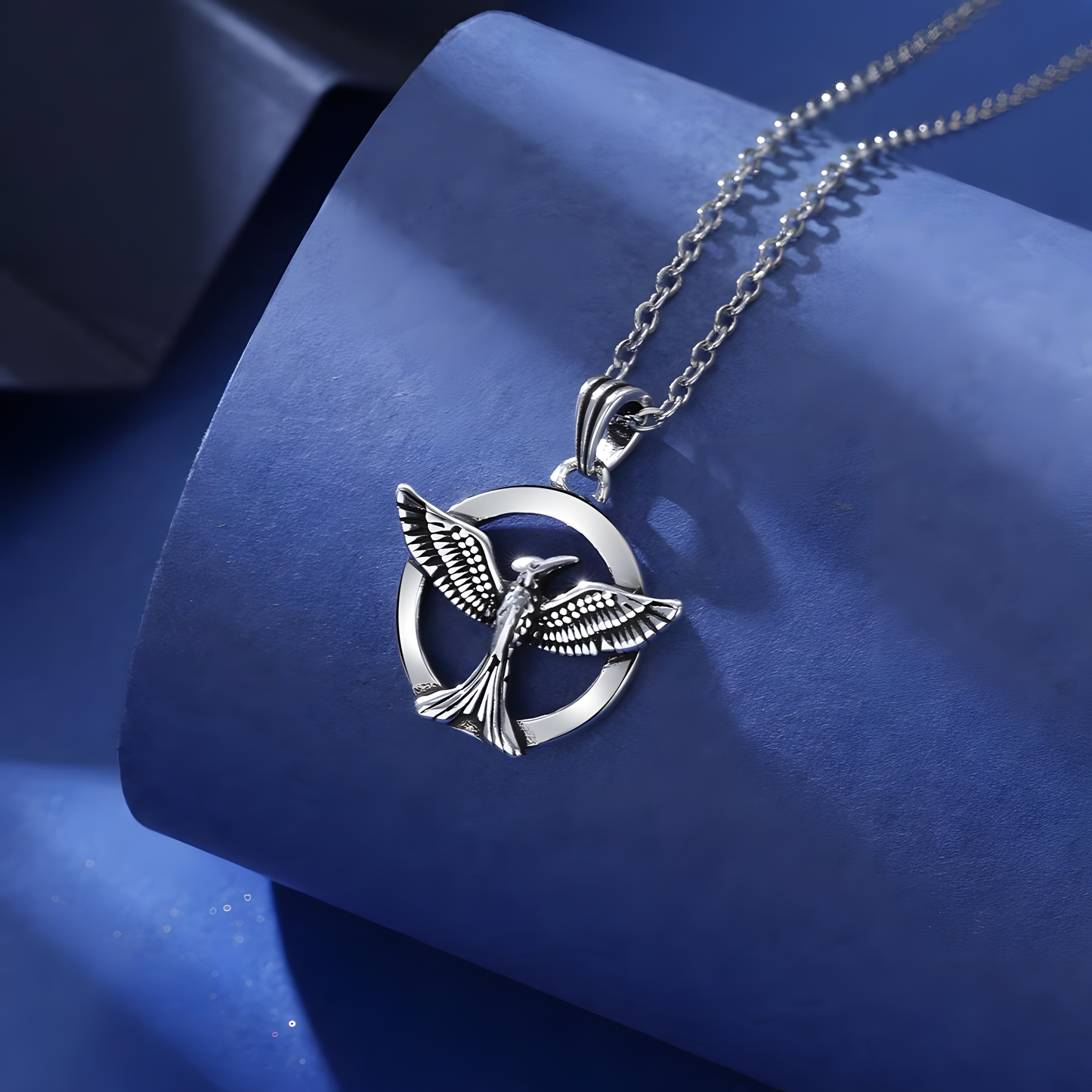 Symbolic Silver Bird Necklace